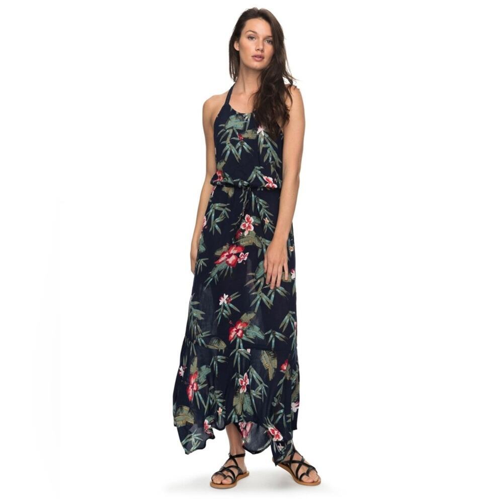 ROXY ~ GROOVE THE PHYSICAL DRESS ~ Tropical Drawstring Dress ~ XS - Picture 6 of 10
